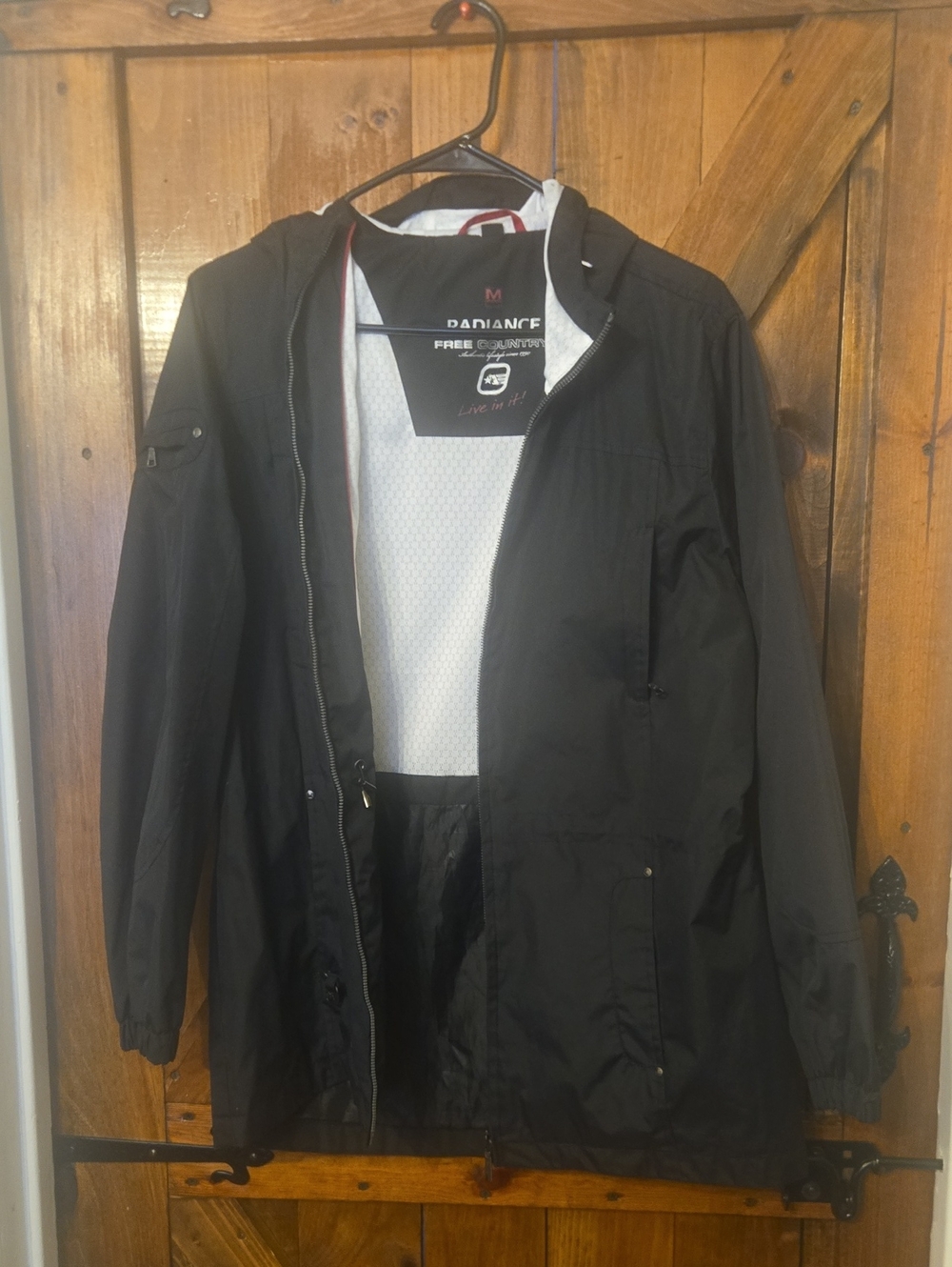 Free Country Black Hooded Trench Coat